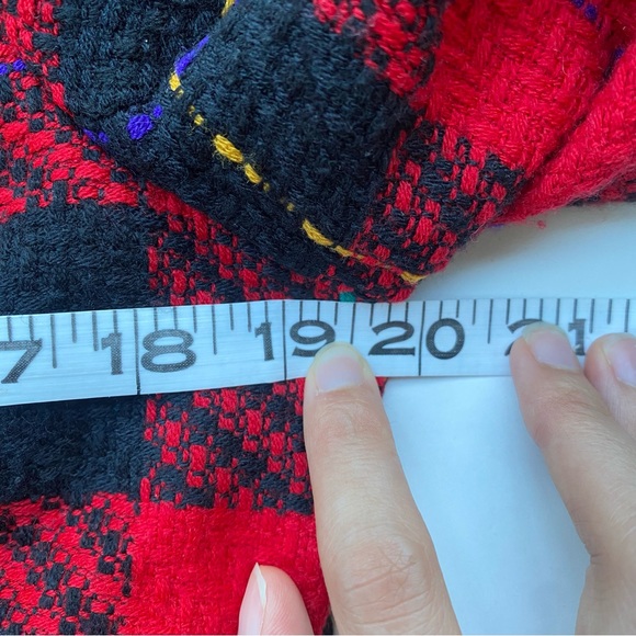 Vintage Requirements red black boucle long sleeve plaid jacket 80s - Picture 8 of 10